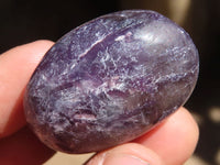 Polished Small Purple Lepidolite Palm Stones  x 20 From Madagascar - Toprock Gemstones and Minerals 