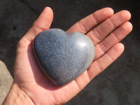 Polished Blue Lazulite Hearts  x 6 From Madagascar