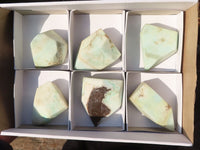 Polished Blue Smithsonite Aragonite Points x 6 From Congo