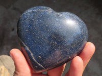 Polished Blue Lazulite Hearts  x 6 From Madagascar