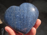 Polished Blue Lazulite Hearts  x 6 From Madagascar