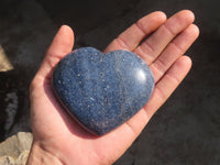 Polished Blue Lazulite Hearts  x 6 From Madagascar