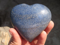 Polished Blue Lazulite Hearts  x 6 From Madagascar