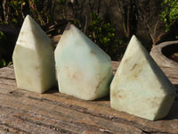 Polished Blue Smithsonite Aragonite Points x 6 From Congo