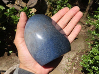 Polished Blue Lazulite Standing Free Forms  x 2 From Madagascar - Toprock Gemstones and Minerals 