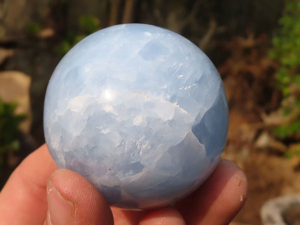 Polished Blue Calcite Spheres x 6 From Ihadilalana, Madagascar