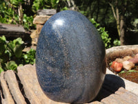 Polished Blue Lazulite Standing Free Forms  x 2 From Madagascar - Toprock Gemstones and Minerals 