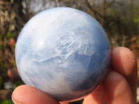 Polished Blue Calcite Spheres x 6 From Ihadilalana, Madagascar