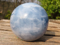 Polished Blue Calcite Spheres x 6 From Ihadilalana, Madagascar