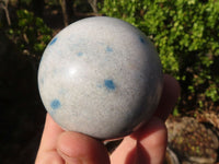 Polished Blue Spotted Spinel Quartz Spheres x 5 From Madagascar