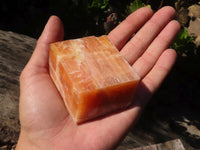 Natural New Sunset Orange Calcite Specimens  x 12 From Spitzkop, Namibia