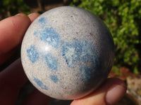 Polished Blue Spotted Spinel Quartz Spheres x 5 From Madagascar