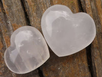 Polished Girasol Pearl Quartz Hearts  x 6 From Madagascar - TopRock