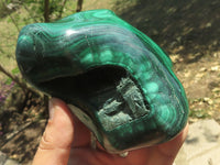 Polished Malachite Free Forms With Stunning Flower & Banding Patterns x 2 From Kolwezi, Congo - TopRock