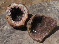 Natural Dark Amethyst Crystal Geodes & Plates  x 12 From Zululand, South Africa - TopRock