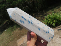 Polished Blue Spotted Spinel In Quartzite Crystal Points x 3 From Madagascar - TopRock