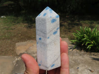 Polished Blue Spotted Spinel In Quartzite Crystal Points x 3 From Madagascar - TopRock