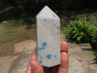 Polished Blue Spotted Spinel In Quartzite Crystal Points x 3 From Madagascar - TopRock