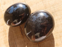 Polished Schorl Black Tourmaline Palm Stones  x 12 From Madagascar - Toprock Gemstones and Minerals 