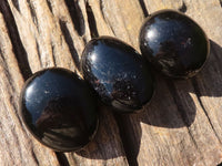 Polished Schorl Black Tourmaline Palm Stones  x 12 From Madagascar - Toprock Gemstones and Minerals 