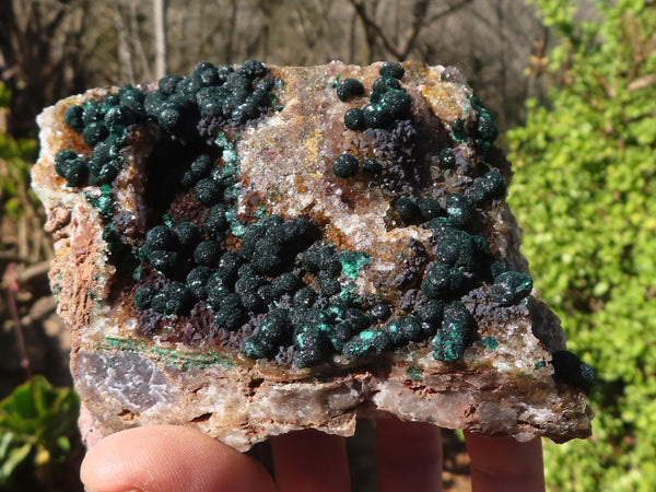 Natural Rare Ball Malachite On Drusy Quartz & Dolomite Specimens x 2 From Kambove, Congo