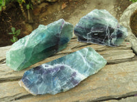 Polished Watermelon Fluorite Standing Slabs  x 3 From Uis, Namibia