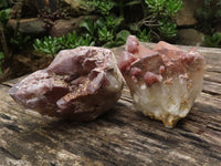 Natural Red Hematite Quartz Clusters  x 2 From Karoi, Zimbabwe - TopRock