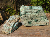 Natural Drusy Coated Chrysocolla & Malachite Dolomite Specimens x 2 From Kakanda, Congo