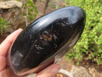 Polished Schorl Black Tourmaline Standing Free Forms x 1 From Madagascar