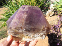 Polished  Smokey Amethyst Window Quartz Crystals One In A Sceptre x 2 From Madagascar - TopRock