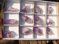 Natural Single Jacaranda Amethyst Crystals x 12 From Mumbwe, Zambia