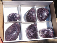 Polished Purple Lepidolite Free Forms  x 6 From Zimbabwe