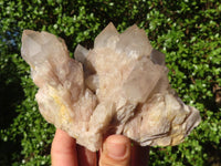 Natural Cascading White Phantom Quartz Clusters  x 3 From Luena, Congo - Toprock Gemstones and Minerals 