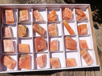 Natural New Sunset Orange Calcite Specimens  x 24 From Spitzkop, Namibia