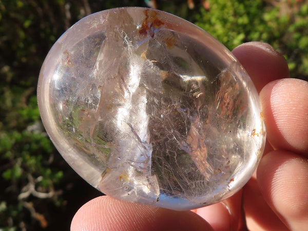 Polished Semi Optic Clear Quartz Galet / Palm Stones x 12 From Madagascar