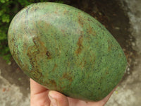 Polished Green Chrysoprase Point & Standing Free Form  x 2 From Madagascar