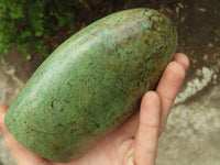 Polished Green Chrysoprase Point & Standing Free Form  x 2 From Madagascar