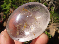 Polished Semi Optic Clear Quartz Galet / Palm Stones x 12 From Madagascar