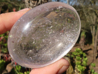 Polished Semi Optic Clear Quartz Galet / Palm Stones x 12 From Madagascar