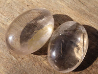 Polished Semi Optic Clear Quartz Galet / Palm Stones x 12 From Madagascar