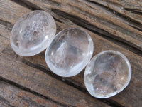 Polished Clear Quartz Galet / Palm Stones x 18 From Madagascar