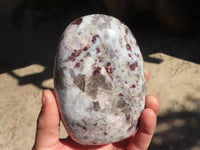 Polished Rubellite Pink Tourmaline Matrix Standing Free Forms x 2 From Madagascar