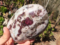 Polished Rubellite Pink Tourmaline Matrix Standing Free Forms x 2 From Madagascar