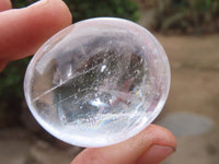 Polished Clear Quartz Galet / Palm Stones x 18 From Madagascar