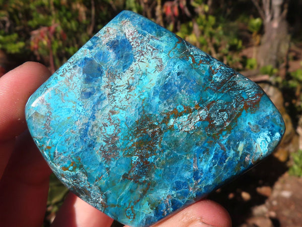 Polished Blue Shattuckite Free Forms  x 6 From Kaokoveld, Namibia