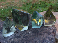 Polished  Aqua Silica Standing Free Forms x 4 From South Africa - TopRock