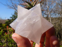 Polished Girasol Pearl Merkabah Stars x 4 From Ambatondrazaka, Madagascar