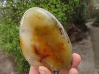 Polished Dendritic Agate Standing Free Forms  x 6 From Moralambo, Madagascar