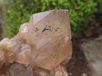 Natural Cascading White Phantom Smokey Quartz Clusters x 2 From Luena, Congo