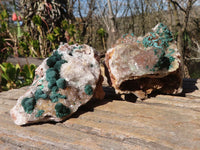 Natural Rare Ball Malachite On Drusy Quartz & Dolomite Specimens x 2 From Kambove, Congo